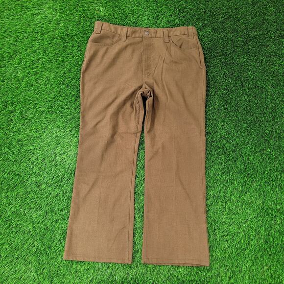 Vintage 70s LEVIS Sta-Prest Wide Leg Pants 36x28 USA Polyester Talon Zipper - Picture 1 of 16